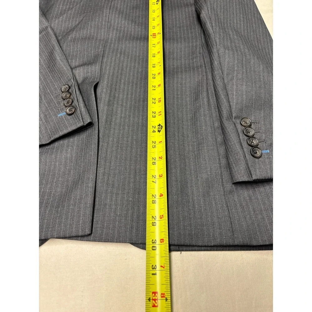 Brooks Brothers 1818 Fitzgerald Blazer 39R‎ Grey Pinstripe Wool Made Italy